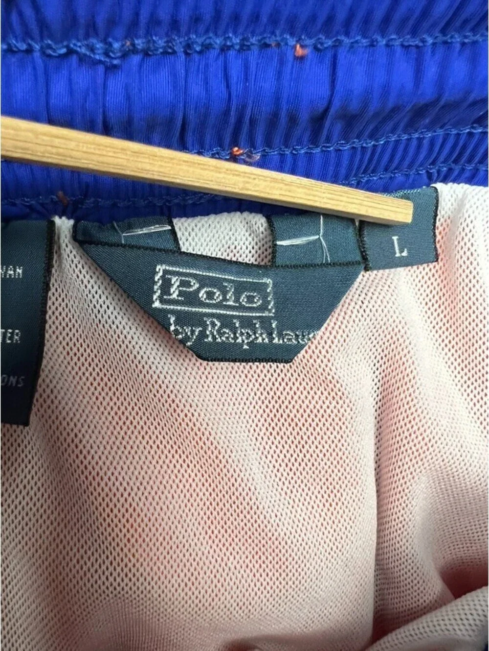 Polo Ralph Lauren Swim Shorts Mens L Mesh Lined Drawstring Pony Trunks Orange